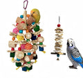 Bird Parrot Toys for Cage, 2 Pack Chew Toys with Corn Cob, Cuttlebone & Colorful Blocks for Small to Medium Parrots Like Parakeets, Conures, Cockatiels (Colorful Toy + Cuttlefish Bone)