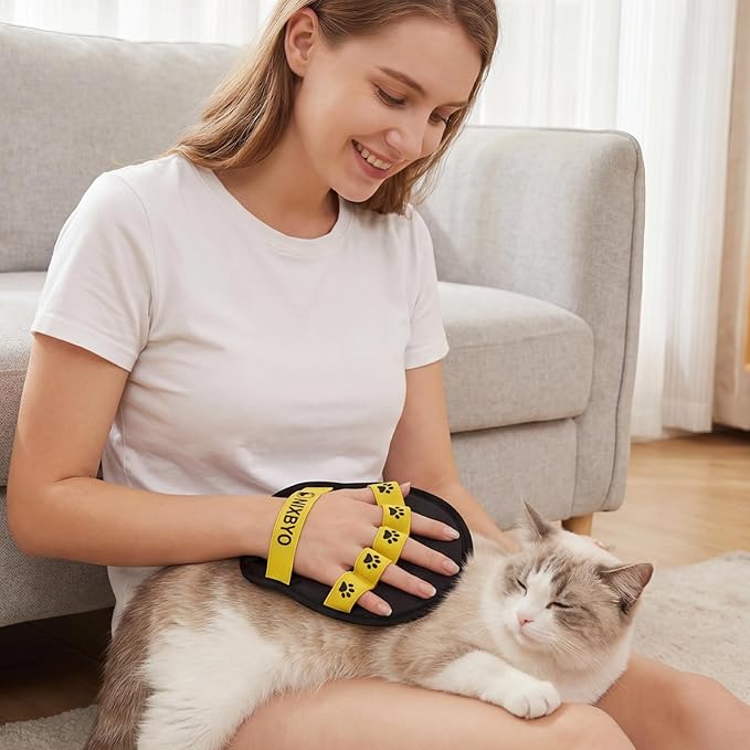 Pet Hair Removal Glove, Cat & Dog Hair Remover Magic Brush, Dog Grooming Gloves with Paw 5-Finger Design, Pet Hair Removal Tool for Car, Couch, Carpet, Furniture, Clothing