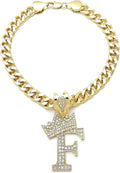 Initial Letter Cuban Chain Dog Chain Pet Chain Pet, Cat, Puppy Chain (20", F)