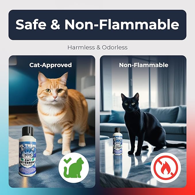 Tail Turner Cat Deterrent Spray Refill Pack - Motion-Activated Cat Deterrent Spray Compatible with SSSCAT Spray System - Safe, USA-Made Pet Training Solution for Problem Areas (1 Pack)