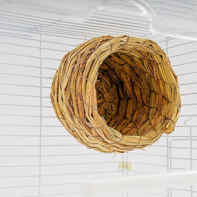 Two-Tier Bird Cage, 30 Inch Pigeons Parrot Birdcage with Safe Rotary Door Lock, White Parakeet Cage for Small to Medium Birds, Easy Access Double Doors. (E)