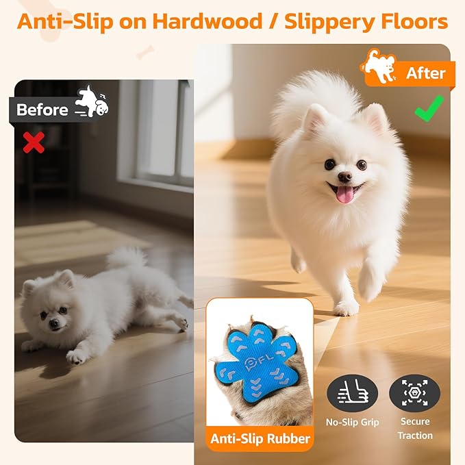Anti-Slip Dog Paw Protector Pads for Senior Dogs, Dog Paw Blue Stickers with Strong Traction on Hardwood Floor, Dog Essentials,12sets(48pcs) S(4-10lbs)