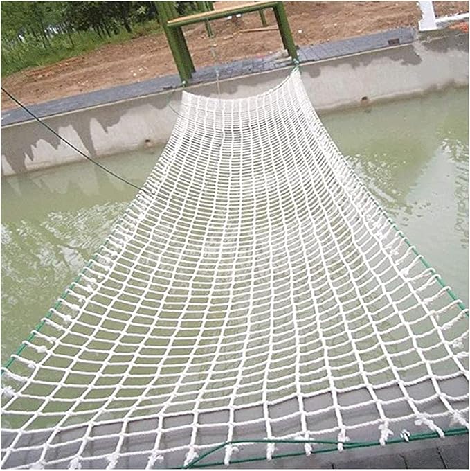 SCITOY Rope Net for Playground Safety Net in White Nylon Child pet Cat Safety Anti-Fall Net for Stair Railings Balcony Patio Protection 5cm mesh,4x4m(13x13ft)