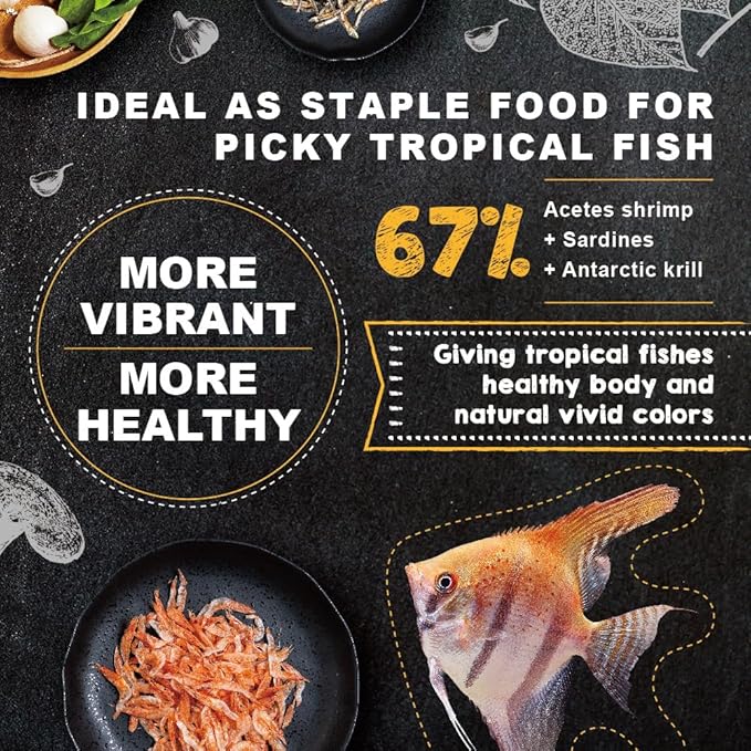 Ultra Fresh Tropical Fish Flakes Food, Color Boosting, All Natural, Complete Nutrition for Tropical Fish, Discus, Angelfish 2.12oz