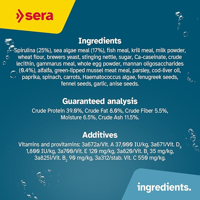Sera Spirulina Tabs Nature 24 Tabs Plant-Based Food for Fresh Saltwater Fish | Boosts Digestion & Vitality | Free from Dyes & Preservatives | Ideal for Herbivorous Aquarium Inhabitants