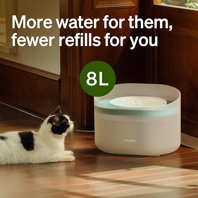 PETLIBRO 2.1Gal/8L Dog Water Fountain for Large Dog, Anti-Splash Dog Water Bowl Dispenser, Super Quiet Pet Water Fountain, 5 Layer Filtration Water Dispenser for Large Dogs Cats and Multi-Pet Homes