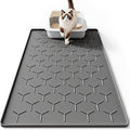 Large Silicone Cat Litter Mat, Waterproof/Urineproof, Litter Recycling, Easy to Clean, Soft on Kitty Paws (22"X34"-Dark Grey)