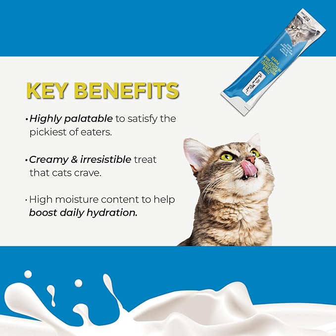 Fussie Cat Premium Tuna with Small Anchovies in Goat Milk Puree, lickable cat Treats, 0.5oz Pouch Pack of 4