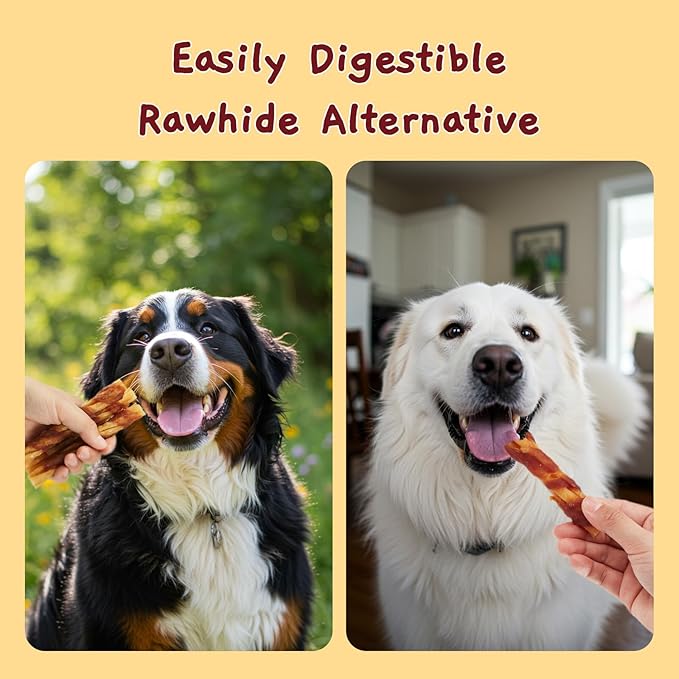 Jungle Calling Chicken Collagen Sticks, Long Lasting Dog Chews, Duck Wrapped Dog Treats, Digestible Rawhide Alternative for Small Medium Dogs, Dog Bones for Teeth Cleaning, 14.1oz, Approx. 22 Sticks