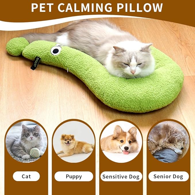 Dog Pillows, 2pcs Pillowcase, Calming Dog Pillow, Side Zip with Replaceable Pillowcase, Soft Neck Support for Deep Sleep, Washable Pet Bed Pillow for Small/Medium/Large Dogs and Cat (M)