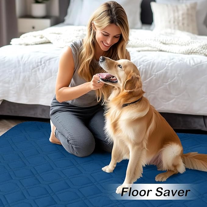 hyha Waterproof Dog Bed Blanket, Soft Pet Blankets, Waterproof Couch Cover for Dogs, Reversible Sofa Covers Washable for Furniture (30x53 Inch, Navy Blue/Navy Blue)