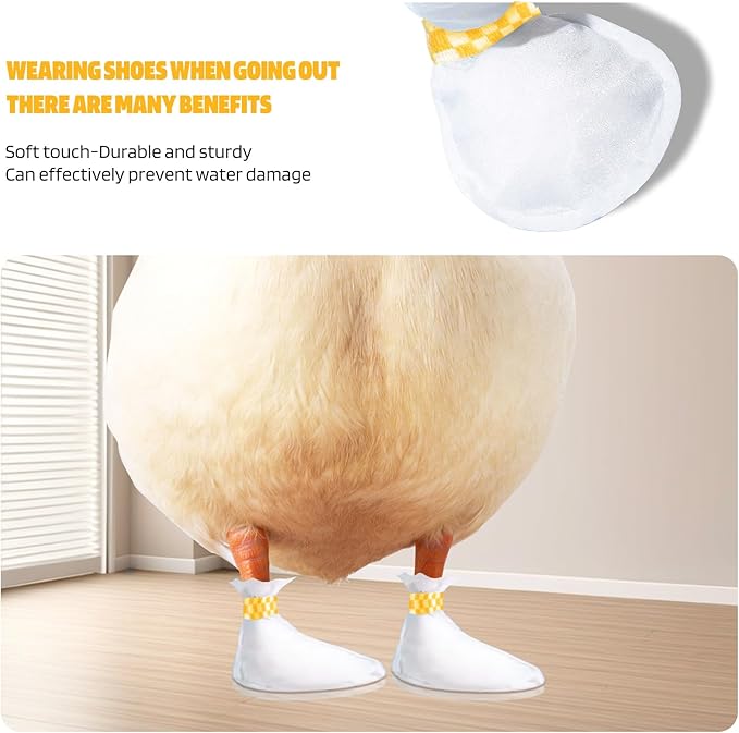 Disposable Boots for Real Duck Feet, Bumble Foot for Duck Supplies with Bandage, Large Size (Yellow, 20 PCS)