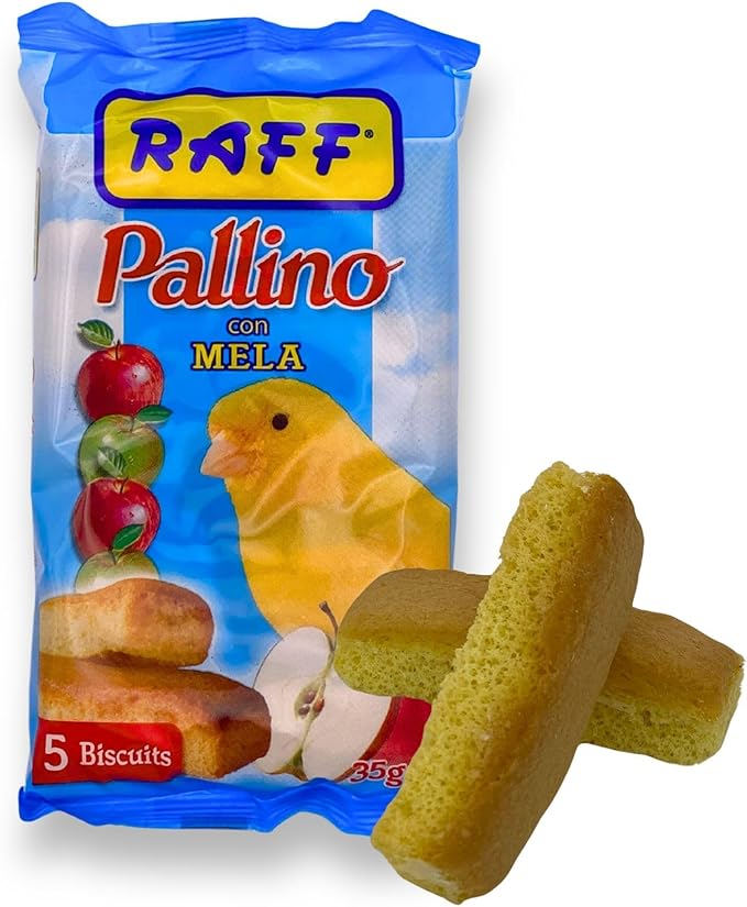 Pallino Mela Biscuits for Birds – 2 Pack Healthy Bird Food, Snack Sticks for Canaries, Finches, Parakeets, Cockatiels & Parrots – Apple Flavored for Canary Treats