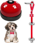 2 Pack Dog Door Bells, Dog Doorbell to go Outside Puppy Train Bell for Dogs to Ring to go Potty, Puppy Toilet Training Bell Jingle Bells for Door Knob (Red)