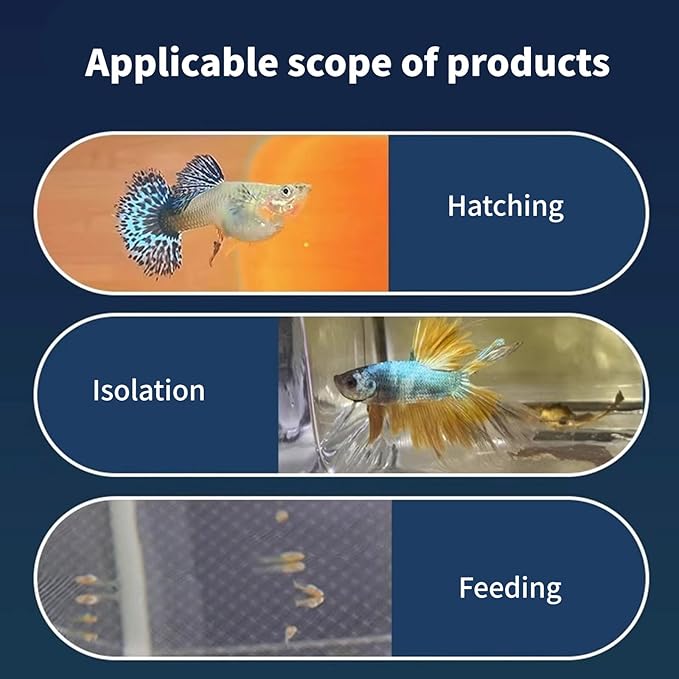 2PCS Protective Aquariums Breeding Cage Netting Nursery Tanks with Suction Cup for Fry Rearing and Secure Observation Spawning Box for Aquariums Fish