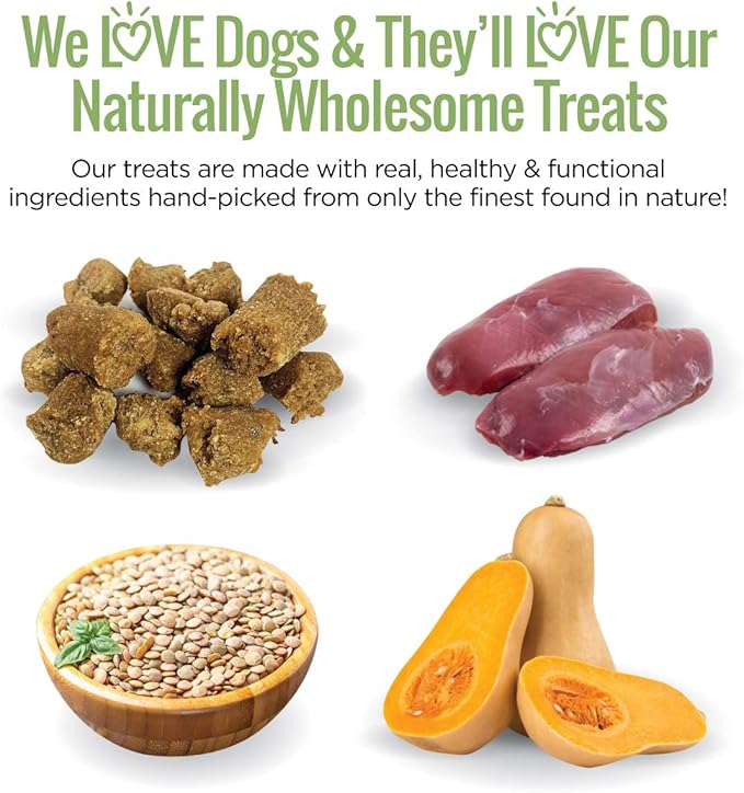 Smart Cookie All Natural Dog Treats - Duck & Squash - Training Treats for Dogs & Puppies with Allergies, Sensitive Stomachs - Soft Dog Treats, Chewy, Grain Free, Made in USA - 5oz, Pack of 3