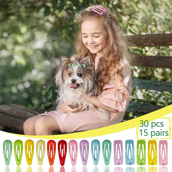 Dog Hair Clips Pet Hairpin Hair Accessories for Dog Cat Puppy Girl, 30 Piece Hair Clips, 100 Rubber Bands, Pet Accessories Storage Box