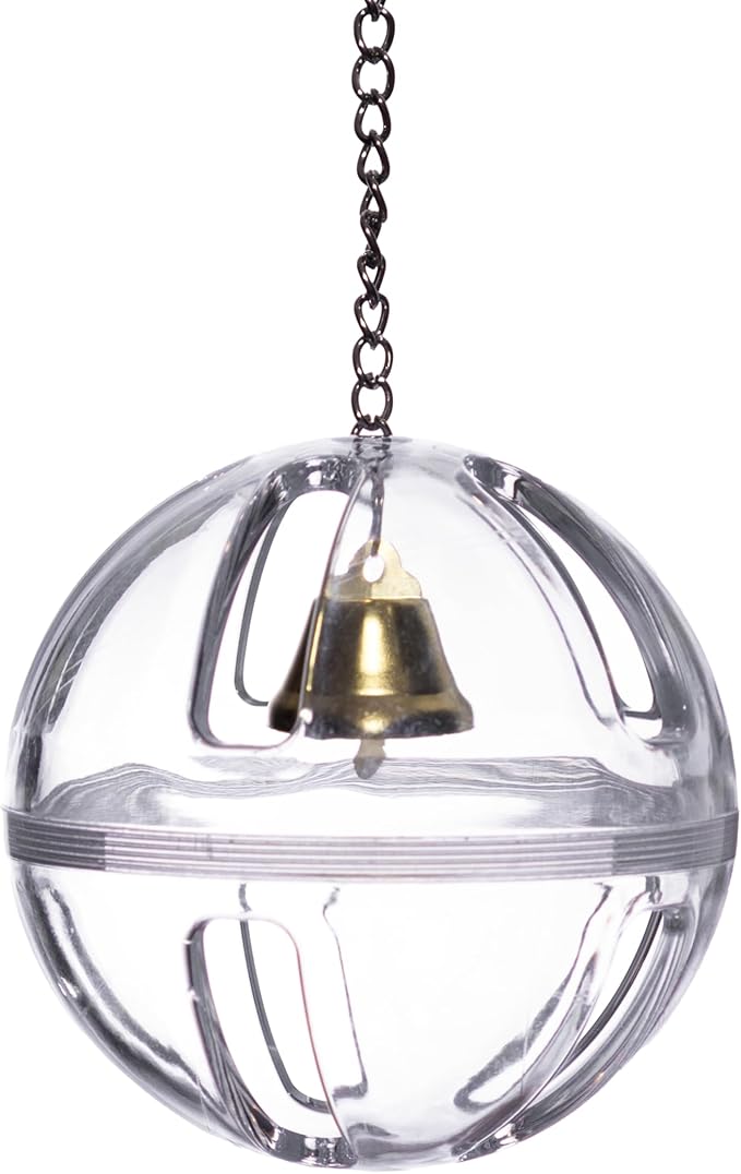 Bird Foraging Ball Toy, 3.5 Inch, Interactive Hanging Treat Dispenser & Enrichment Toy for Cockatiels, Parrotlets, Parakeets, Small Parrots, and Doves, Forage Toy for Parrots