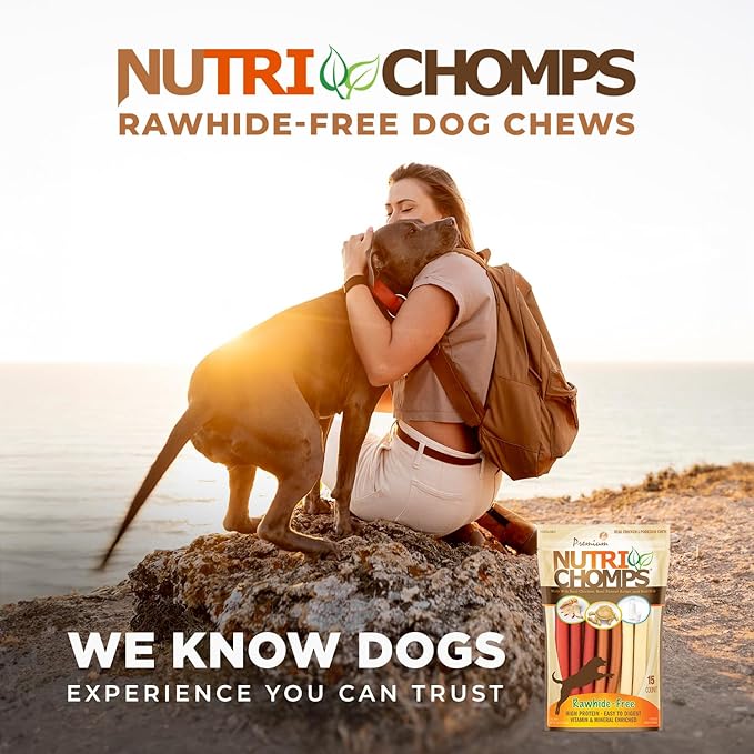 NutriChomps Dog Chews, 5 inch Twists, Real Chicken, Peanut Butter and Milk Flavors, 15 Count, Easy to Digest, Rawhide Free Dog Treats, Long Lasting, Vitamin and Mineral Enriched