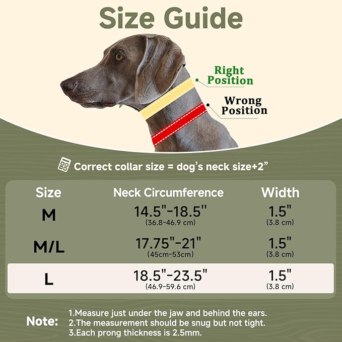 Mayerzon Martingale No Pull Collar for Medium Large Dogs German Shepherd Doberman Pitbull, Patented Anti Pull Correction Dog Collar for Walking Training, Reflective, Adjustable, Hidden(L, Khaki)