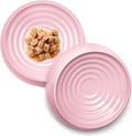 CatGuru Cat Bowls, Whisker Friendly Food Bowl for Indoor Cats, Reliefs Whisker Fatigue, Wide Kitten Dish, Non Slip Pet Dishes, Shallow Pet Plates (Pink, (Pack of 2))