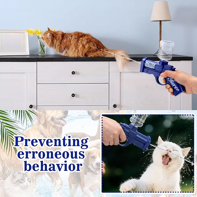 Geelin 2 Pack Squirt Spray for Cats Dogs Training Squirt for Cats Deterrent Water Spray Pistols for Dogs Pets Training(Classical Style,Blue)