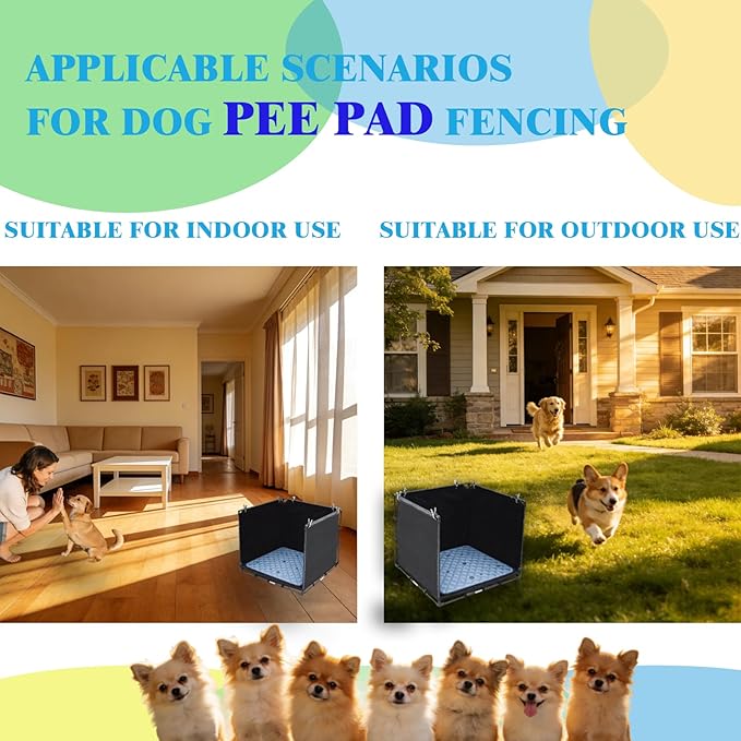 Dog Pee Pad Holder Tray with Washable Pee Pad - Foldable Indoor Potty Station for Small to Medium Dogs, Portable & Reusable Litter Box with High Walls (Small)