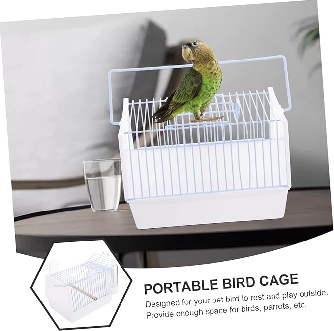 1set Portable Bird Carrier Cage for Parrots and Small Birds Lightweight Travel Cage Handle for Outings Metal and Design for Transport