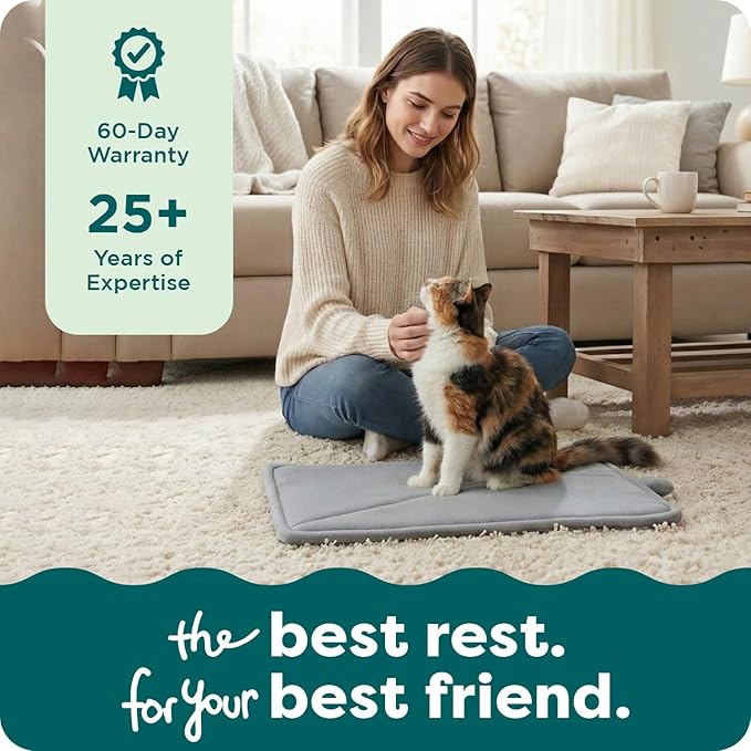FurHaven ThermaNAP Self Warming Cat Mat & Dog Bed for Crates with Self-Warming Technology for Cozy Rest, Fully Machine Washable, Large, Quilted Faux Fur, Leopard