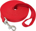 Nylon Training Dog Leash for Small Medium Large Dogs, 15ft 20ft 30ft 50ft Long Leash Dog/Puppy Lead for Obedience Recall Training, Camping (1" x 50ft, Red)
