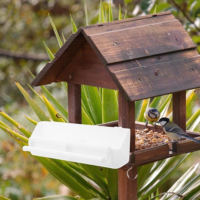 PRETYZOOM Wear-Resistant Plastic Automatic Bird Feeder with Perch 4pcs Set Multi-Function Pigeon and Parrot Cage Feeder Household Bird Watering Supply