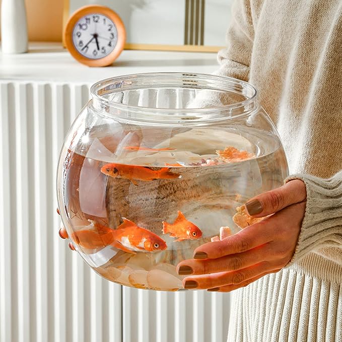Plastic Bubble Bowl Goldfish Bowl 3 Gallon Fish Tank Glass Hydroponic Globe Flower Vase Centerpiece s Fish Tank Clear Desk Top Decor Fish Keeper Office Turtle Hydroponics The Pet