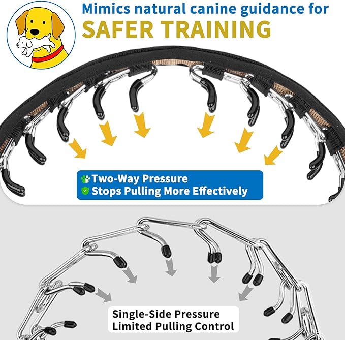 Mayerzon Dog Collar, Patented Martingale No Pull Collar for Small Medium Large Dogs with Buckle for Walking Training, Hidden Design (Black, Medium,2.5mm,14.5"-18.5" Neck)
