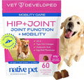 Native Pet Hip & Joint Supplement for Dogs - Advanced Dog Joint & Arthritis Supplement - Helps Maintain Healthy Cartilage, Joint Flexibility, Lubrication, & Function - with ESM & Collagen - 60 Chews