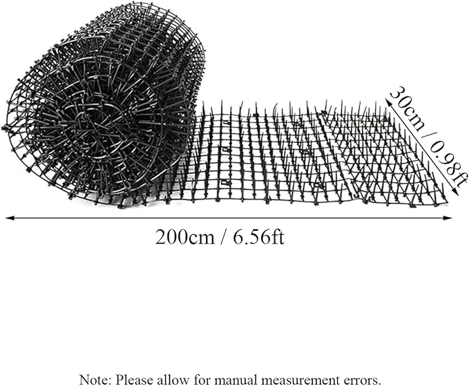 Scat Mat Indoor for Cats with Spikes, 6.5ft Prickle Strips Network Digging Deterrent Mat for Sofas, Window Sills, Gardens, Vegetable Gardens, Fence