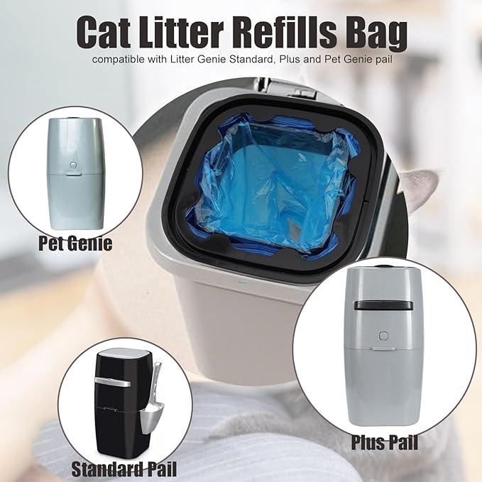 4 Pack Cat Litter Refill Bags Cartridges,Compatible with Genie Cat Litter Refills,Scented/Ultra Odor Control