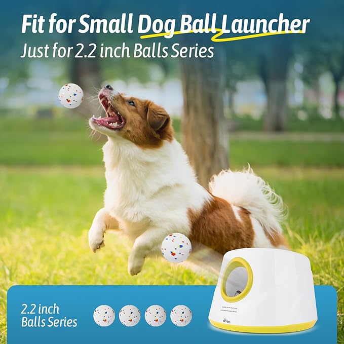 HETOO Dog Balls - Tennis Ball for Dogs: 2.2 Inch ETPU Balls for Small Medium Dogs Puppy- 4 Pack Water Toys Outdoor Toys - for Small Automatic Dog Ball Launcher