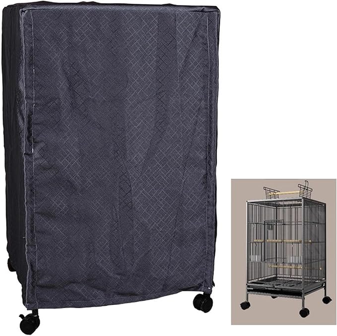 xixi-home Bird Cage Good Night Cover Sunshade Cold and Soundproof Windproof Dustproof Waterproof Heat Insulation Splashproof Foldable Zipper Washable Thickened Ventilation Cage (46 * 46 * 70cm)