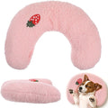 U-Shaped Pillow for Pets, Soft and Fluffy Pet Calming Pillow, Half Donut Cuddler with Cute Embroidery Pattern, can Support Pet's Neck, Machine Washable, Suitable for Cats, Dogs, and Other Pets