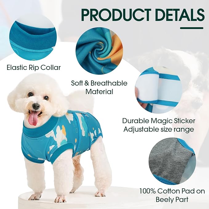 Kuoser Dog Recovery Suit After Surgery, Dog Surgery Suit Female Spay, Male Neuter, Anti-Licking Pet Onesie, Surgical Recovery Bodysuit for Abdominal Wounds,Skin Disease, E-Collar Cone Alternative, 2XL