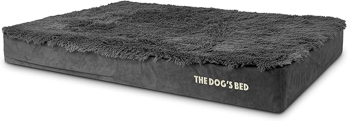 The Dog’s Bed Orthopedic Memory Foam Dog Bed Mattress, Fur Fabric, Grey Fur, XXL, 6-Inch