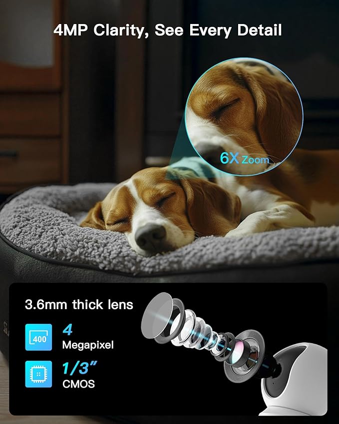 ARENTI 5G Indoor Security Camera 2 Pack, 4MP Pet Camera with Speaker for Dog/Cat, Baby Monitor with Phone App, Dual-Band WiFi, Auto Tracking, Super Night Vision, 64G Local Storaget (P2Q 64G 2PC)