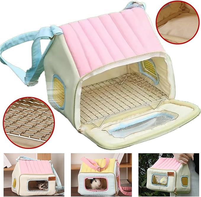Bird Carrier Backpack - Breathable Sling for Small Pets Like Parrots, Hamsters, Hedgehogs, and Chipmunks(Yellow)