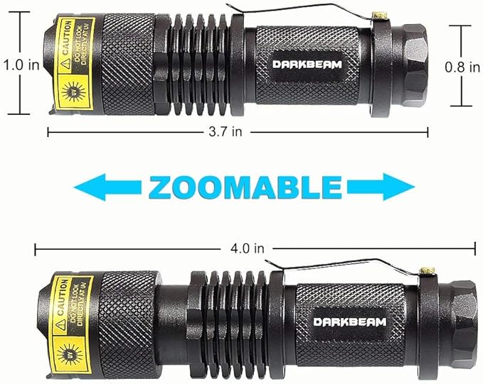 DARKBEAM UV 395nm Flashlight Ultraviolet led Light Blacklight Wood's lamp Portable 400nm Mini Detector for Dog/Cat Urine Pet Stains, Anti-counterfeiting Identification, Resin Curing, AA
