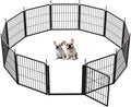 SunsGrove Dog Playpen Outdoor, Heavy Duty 24 Inch 12 Panels Dog Playpen for Small and Puppy Dogs, Free and Safe Play Dog Fence Indoor, Black