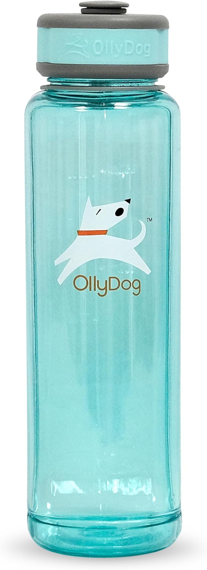 OllyDog OllyBottle | Tritan Dog Water Bottle with Detachable Bowl | BPA Free Leakproof Pet Dispenser | Hiking Travel (1L, Aqua Blue)