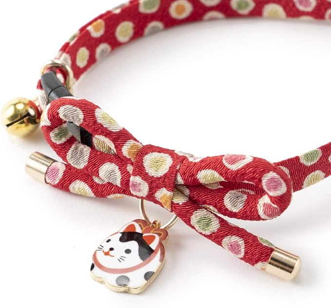 Necoichi Zen Hariko Charm Cat Collar (Red)