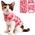 EXPAWLORER Soft Cat Sweater - Sweaters for Cats Only Warm Kitten Clothes, Fall and Winter Pet Coat Pullover Design, Fleece Sweatshirt Clothing Also for Puppy Small Dogs, Strawberry S