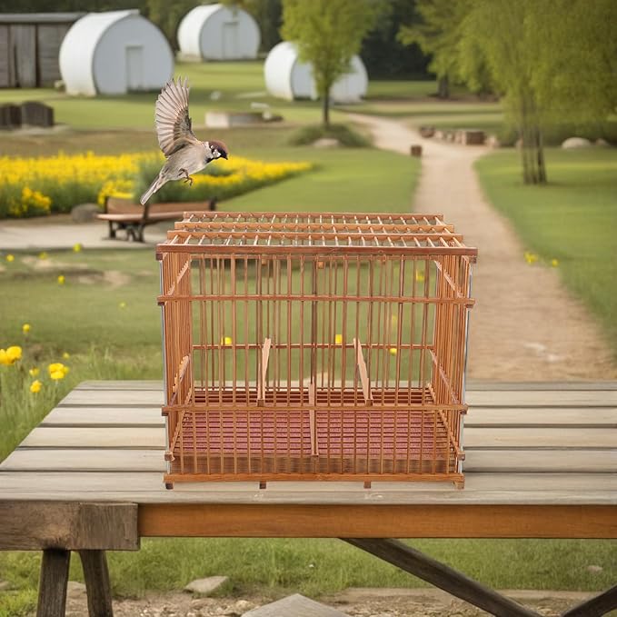 Small Bird Cage Parrot Carrier Travel Cage Lightweight Woven Indoor Birdcage for Small Parakeets and Small Birds