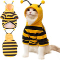 DENTRUN Sphynx Hairless Cats Costume Funny Bee Warm Winter Sweater Cute Pullover Kitten Shirts Breathable Cat Leisure Wear Turtleneck Vest Adorable Cat's Clothes Jacket Pajamas Jumpsuit, XS